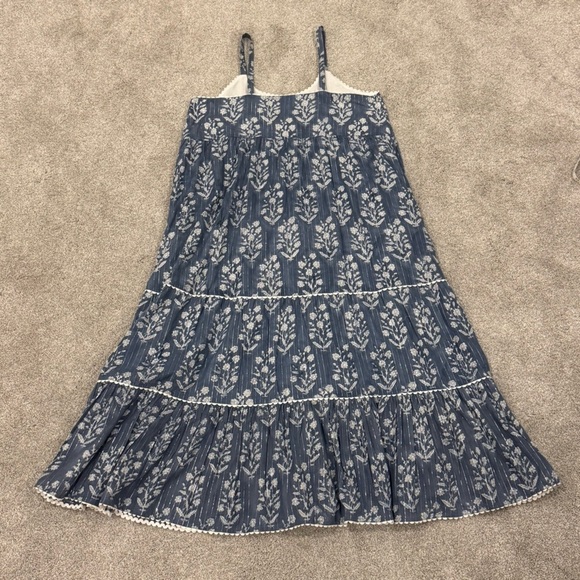 Juliet Dunn Long Swing Dress Midnight Small Flower Block Print Size Large NWOT - Picture 4 of 11
